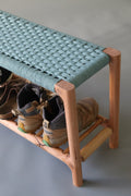 Weaved bench blue
