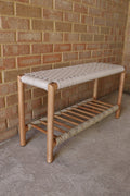 Weaved bench white