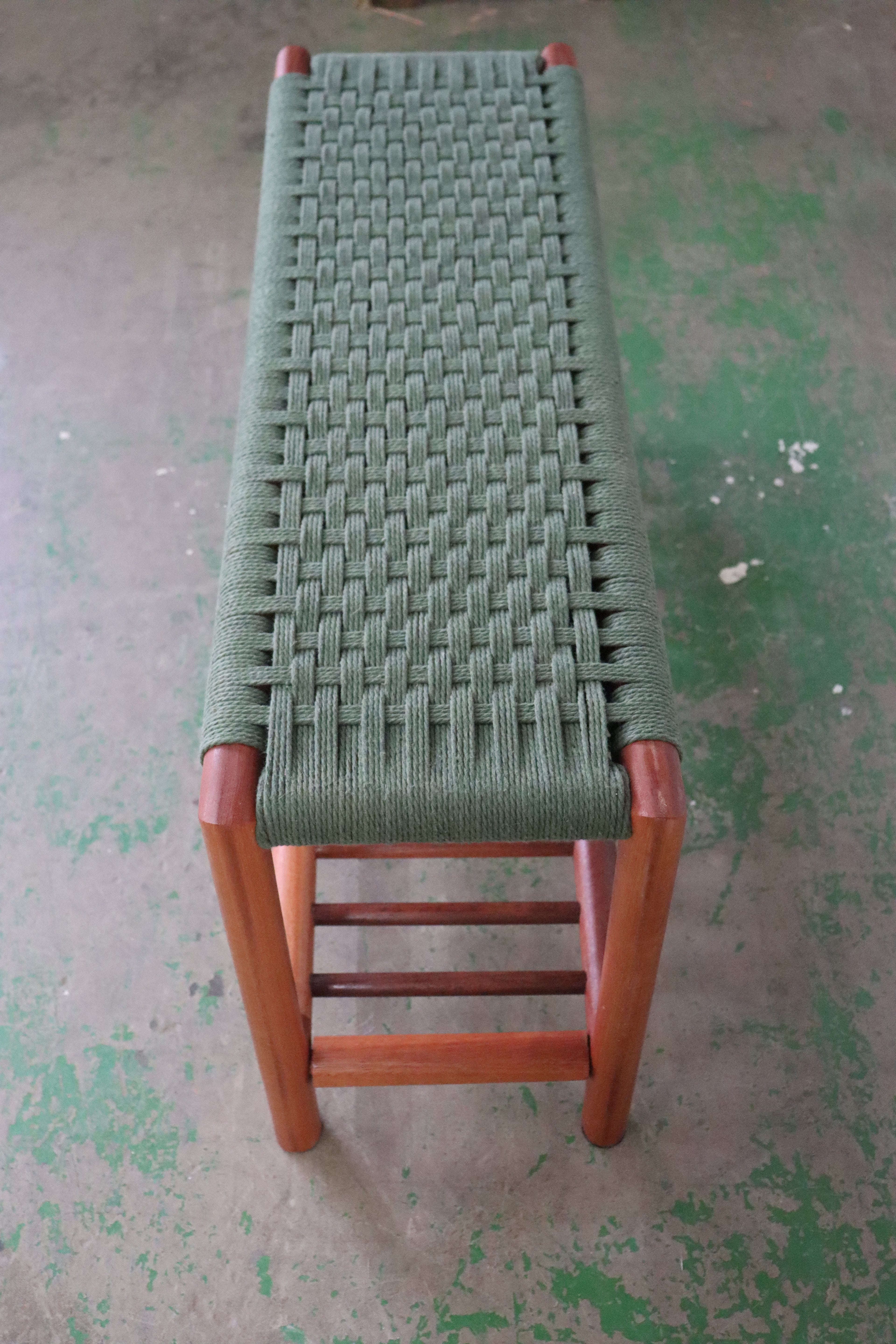 weaved bench green