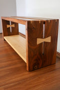 Walnut bow tie bench